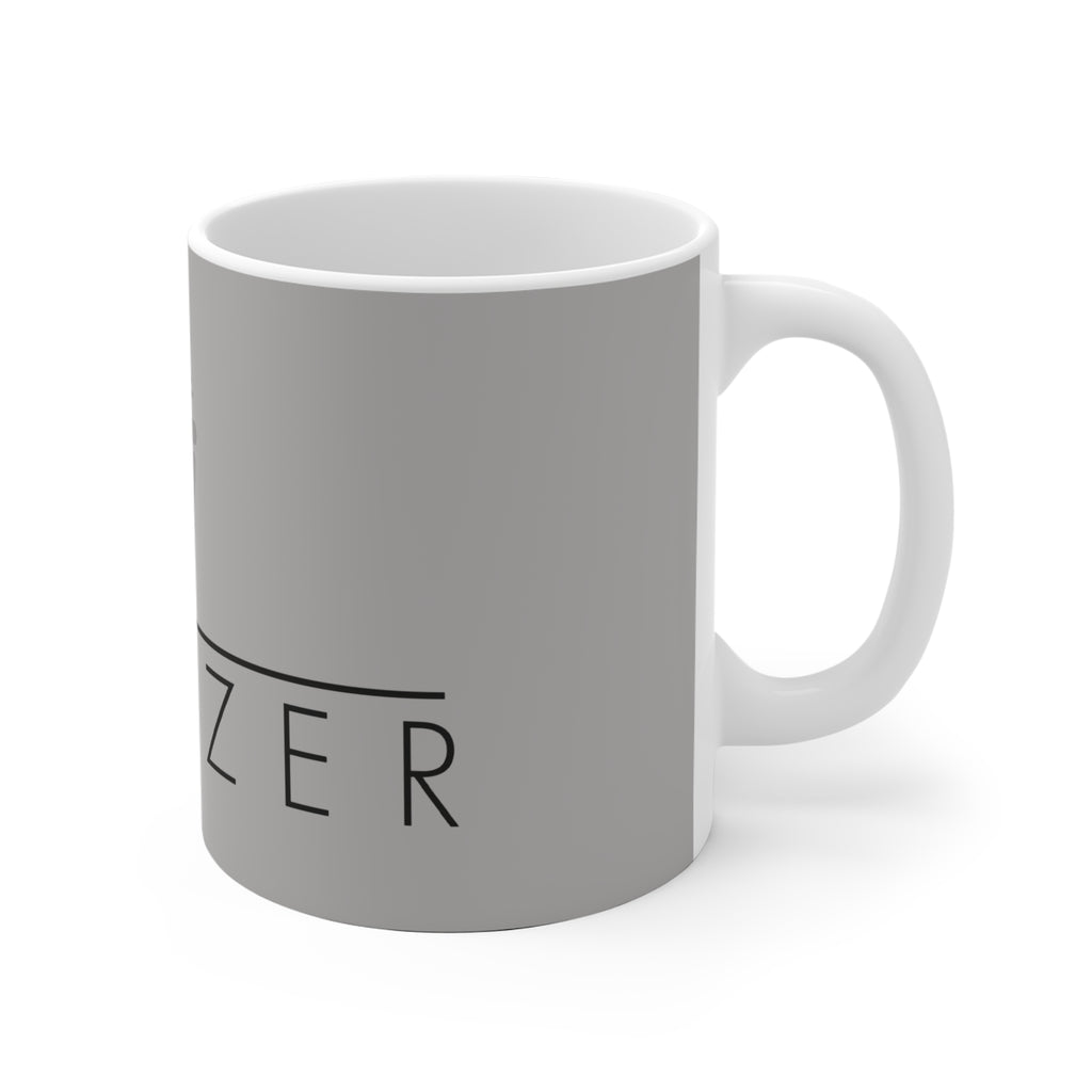 Ceramic Mug — Minimal Gray ‘RINZER’ Logo Coffee Cup Kaffeetasse