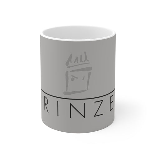 Ceramic Mug — Minimal Gray ‘RINZER’ Logo Coffee Cup Kaffeetasse