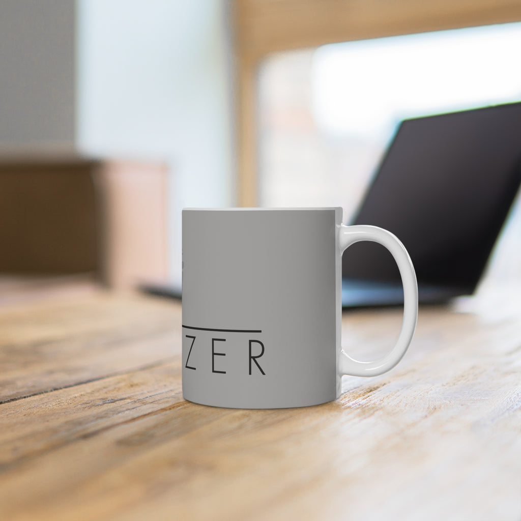 Ceramic Mug — Minimal Gray ‘RINZER’ Logo Coffee Cup Kaffeetasse